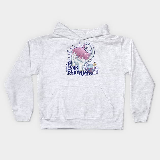 Pink Elephant Kids Hoodie by SPIRIMAL